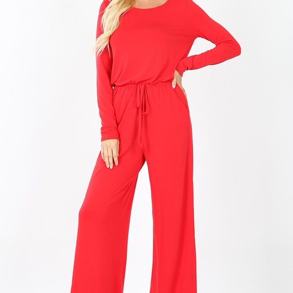 Pants - Red Plus Size Jumpsuit